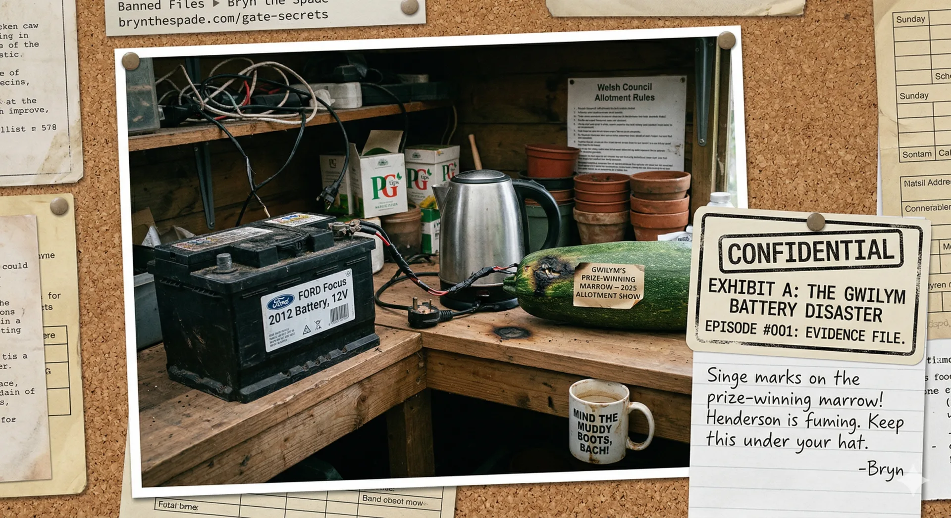 Car battery and kettle setup from Gwilym battery disaster story